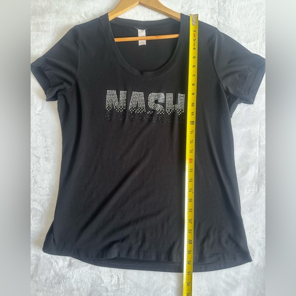 Nashville rhinestone “Nash” large tshirt. Super soft. Like new - Picture 6 of 8
